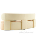 Leather Fabric Splicing Lounge Sofa Modern Multiple Leather Fabric Splicing Arc Lounge Sofa Supplier